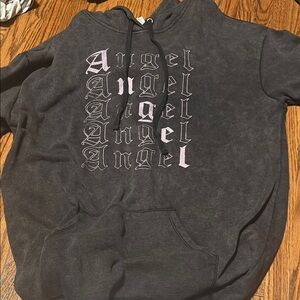 Ash Gray Hoodie with Angel Graphic